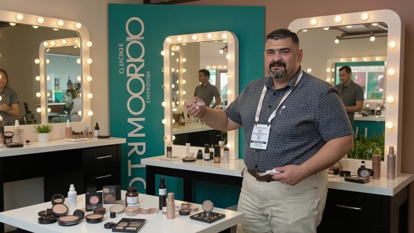 Walid Abbas presenting a beauty and wellness product line